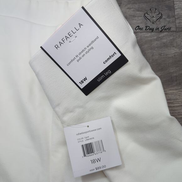 Rafaella Plus Size Slim Leg Comfort Waist Pants Size 18W - Picture 2 of 6